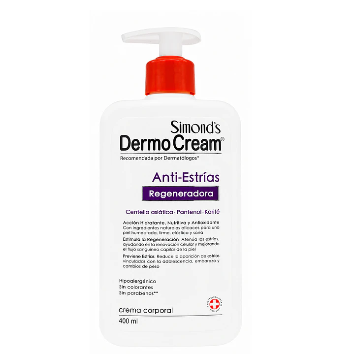 Crema Dermocream Anti Estrías Centella Asiática Y Pantenol 400 Ml  1