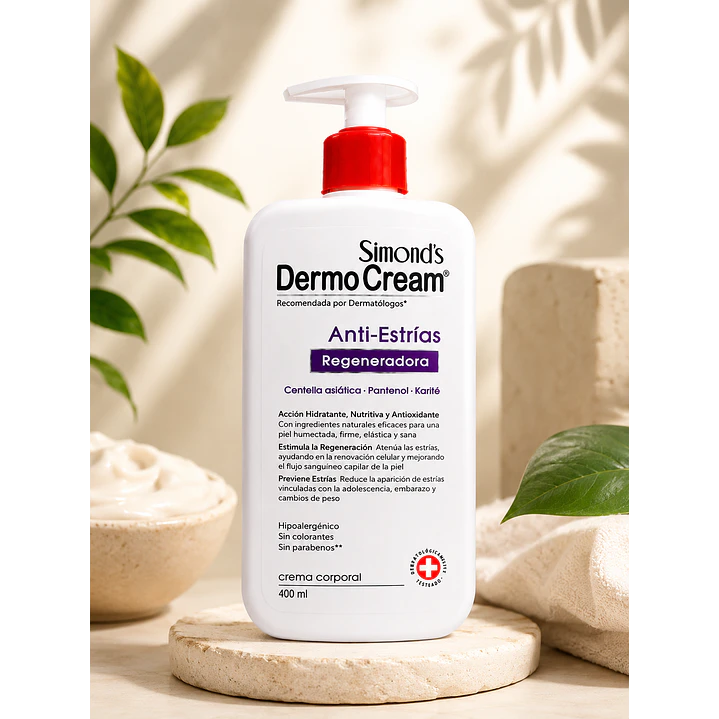 Crema Dermocream Anti Estrías Centella Asiática Y Pantenol 400 Ml  5