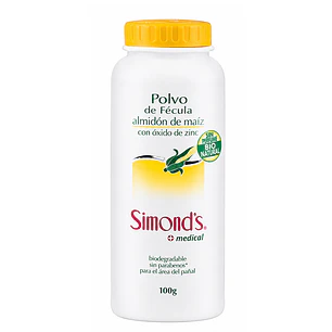 Talco Vegetal Simonds Polvo De Fecula Con Oxido De Zinc 100g