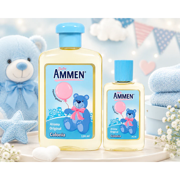 Colonia Ammen Pack 120ml + 75ml Hipoalergénicas Bebé 5