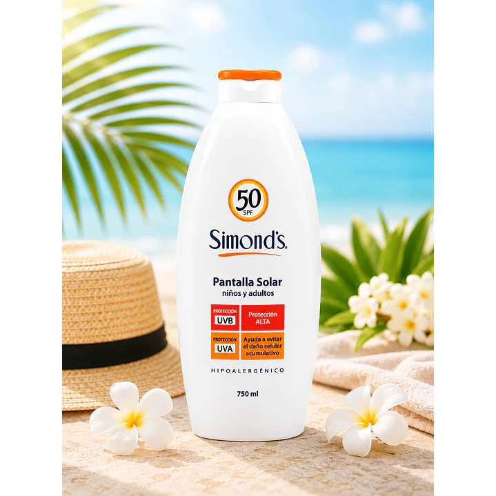 Pantalla Solar Spf 50 Niños Y Adultos Simonds 750 Ml 6