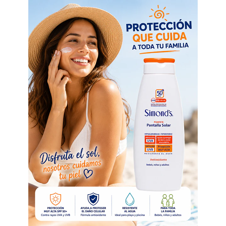 Pantalla Solar Antioxidante Simond’s SPF50+ 200ml 5