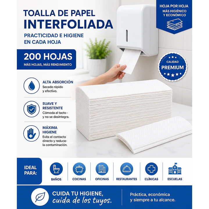 Toalla De Papel Interfoliada 200 Hojas  3