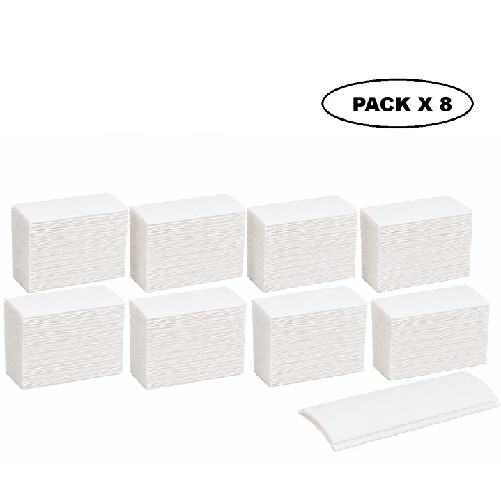 Toalla De Papel Interfoliada 200 Hojas Pack X8 Paquetes  1