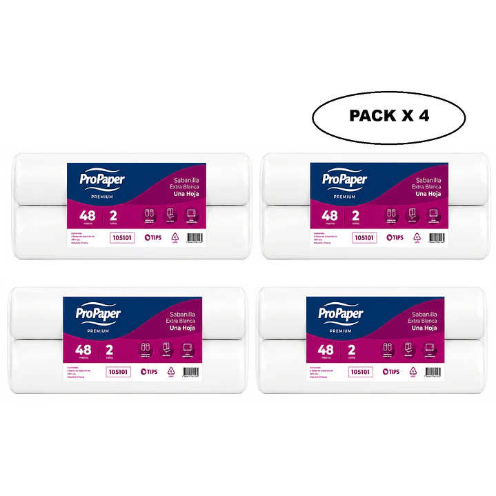 Sabanillas Prepicadas Para Camillas 2 Rollos 48m C/u Pack x 4 1