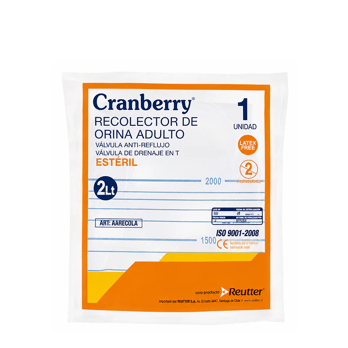 Bolsa Recolector Orina Adulto Cranberry 2 Litros  2