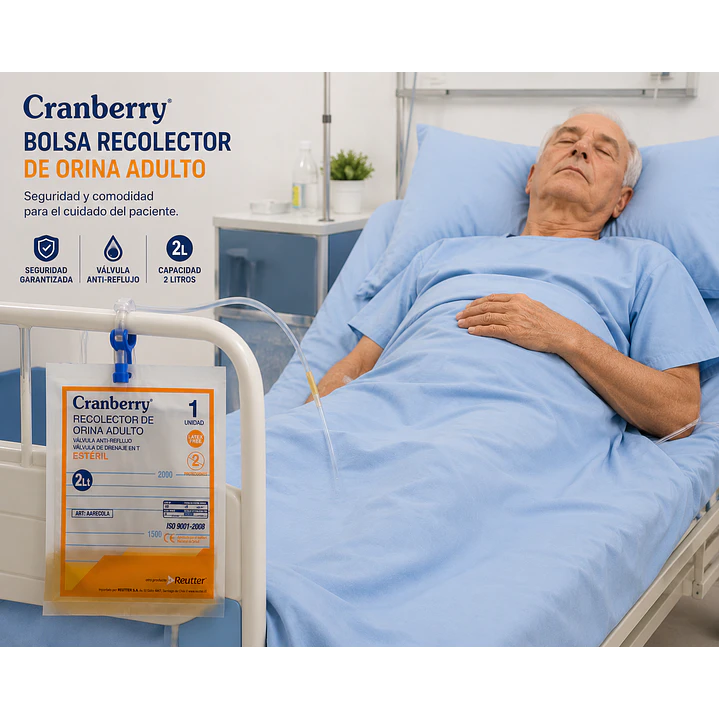 Bolsa Recolector Orina Adulto Cranberry 2 Litros  6