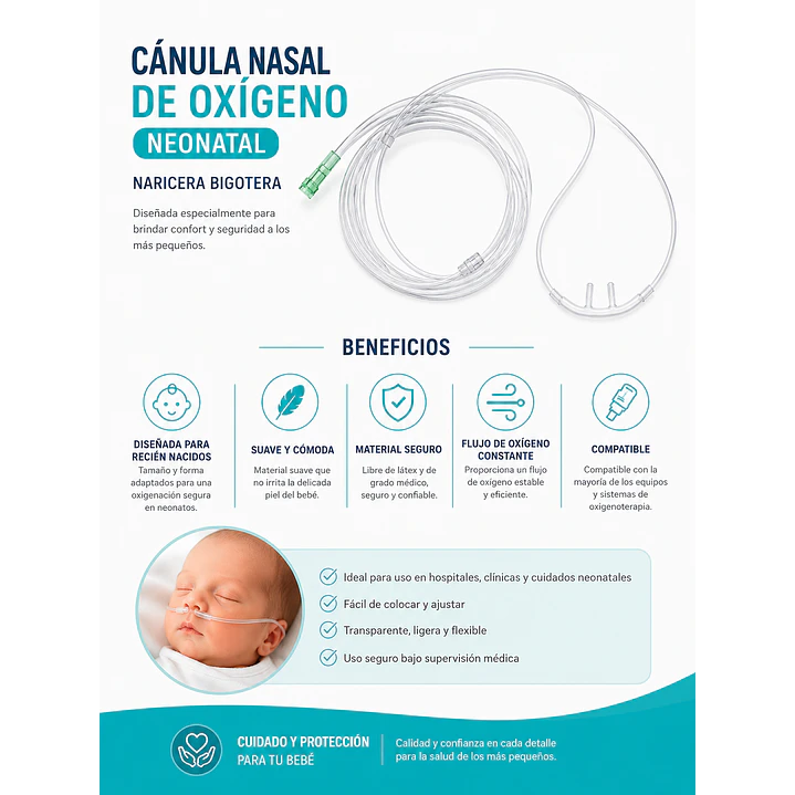Canula Nasal De Oxigeno Naricera Bigotera Neonatal Cranberry Caja x 100 4