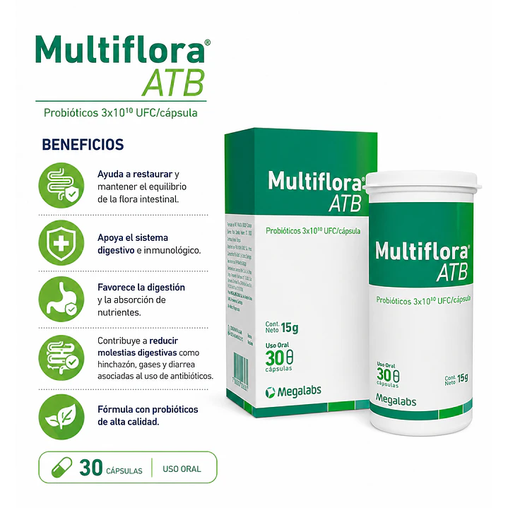 Multiflora Atb Probioticos X30 Capsulas  2