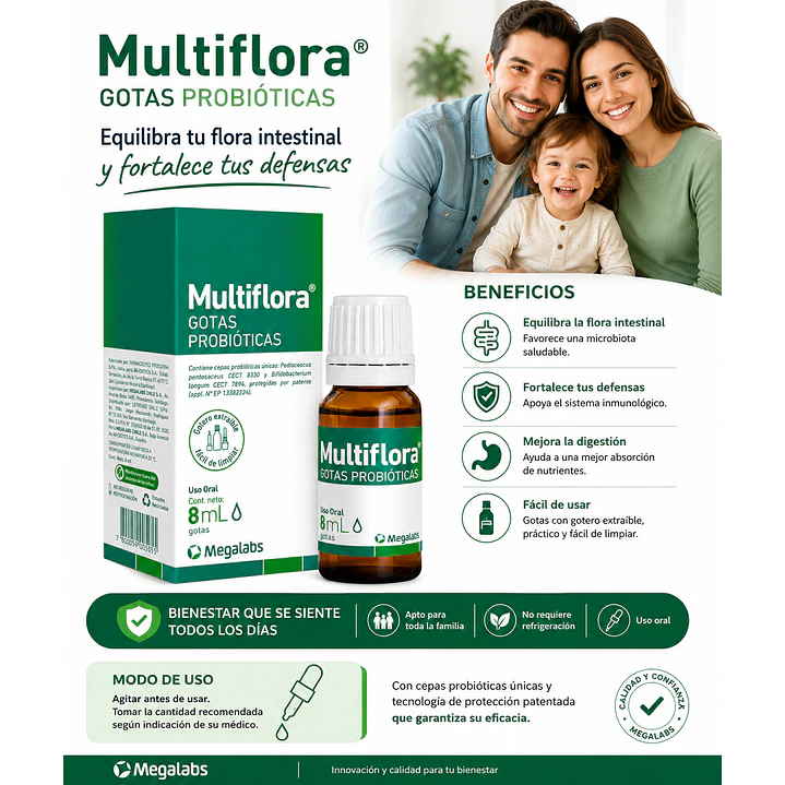 Multiflora Gotas Probioticas 8ml Sabor Sin Sabor 4