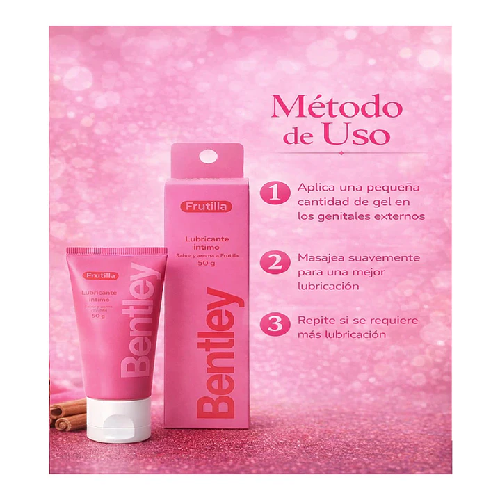 Bentley Gel Lubricante Íntimo Frutilla 50 g Base Agua 3