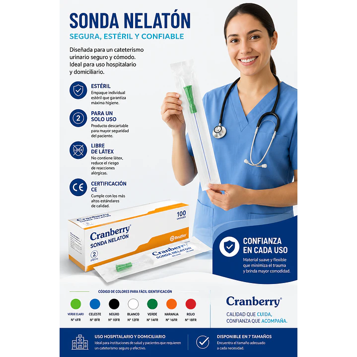 Sonda Nelaton 40cm Cranberry Caja x100 9