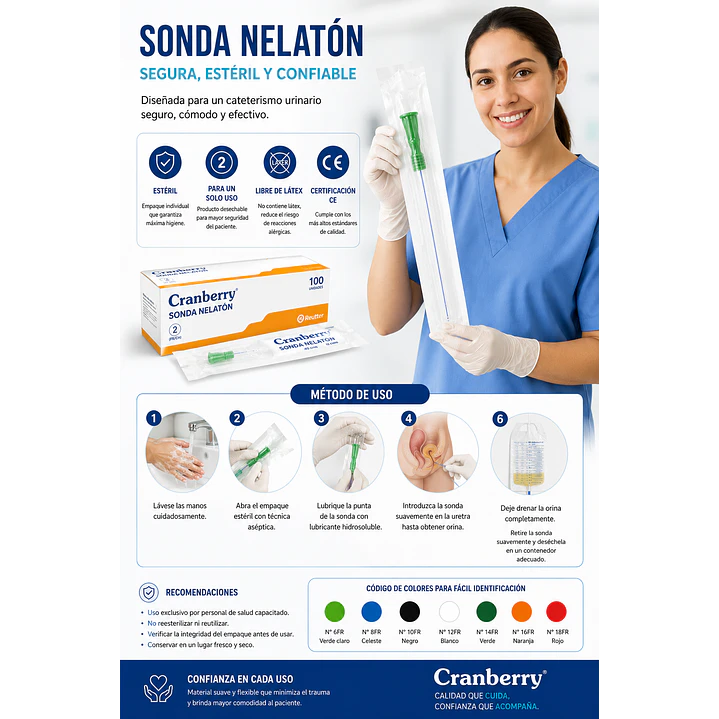 Sonda Nelaton 40cm Cranberry Caja x100 7