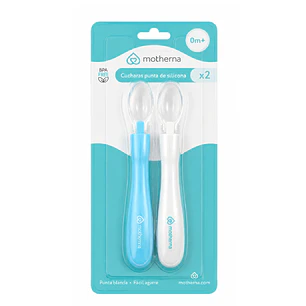 Cucharas De Silicona Bebé Motherna 2uns Color Transparente