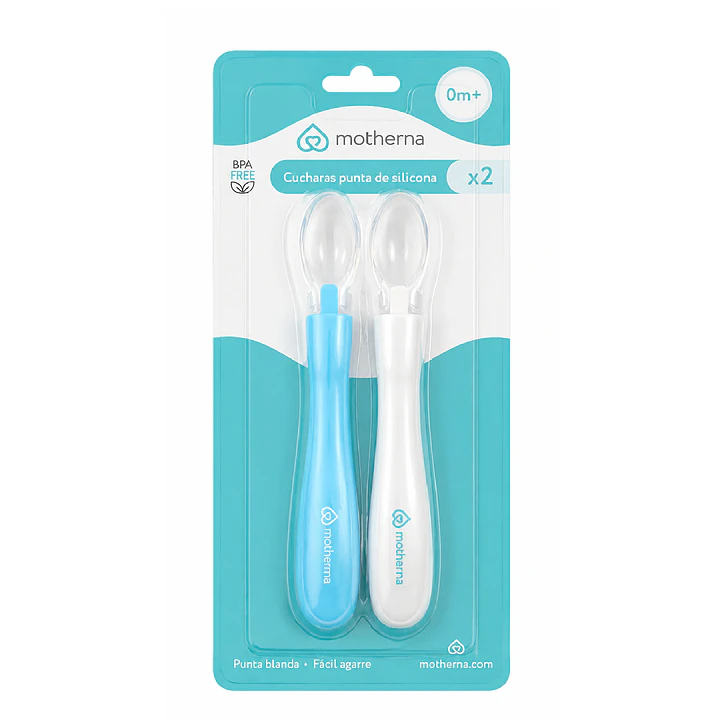 Cucharas De Silicona Bebé Motherna 2uns Color Transparente 1
