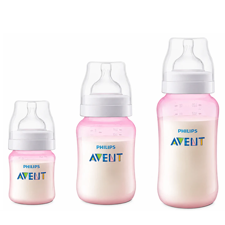 Set Avent Biberones Rosado 125ml 260ml y 330ml 4