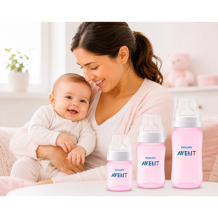 Set Avent Biberones Rosado 125ml 260ml y 330ml 8