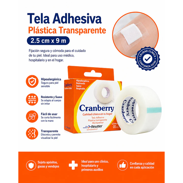 Tela Adhesiva Plastica 2,5x9cm Unidad / Tennom 2