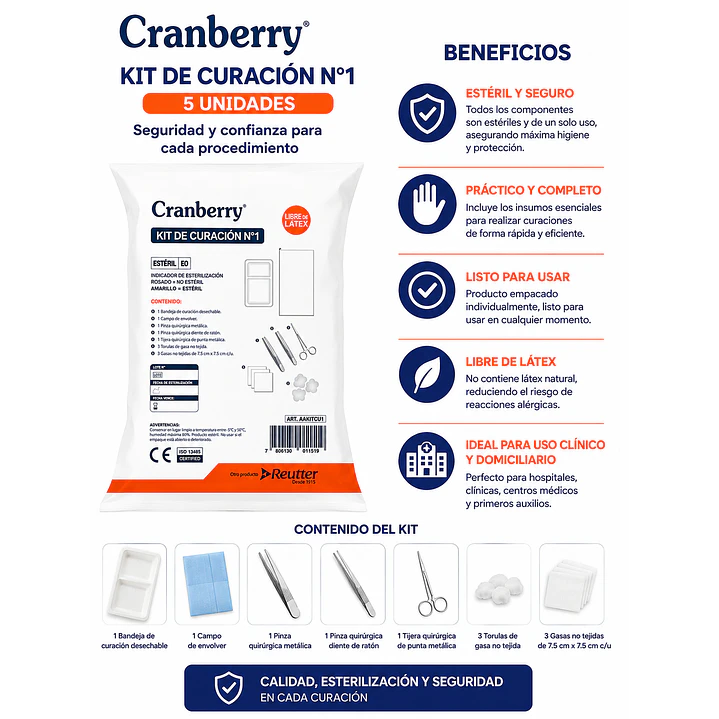Kit De Curación Estandar Esteril Pack x 5 5