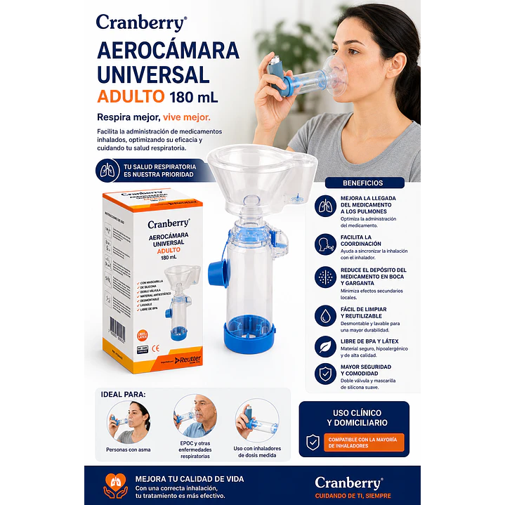 Aerocamara Adulto Doble Válvula 180ml Cranberry 4