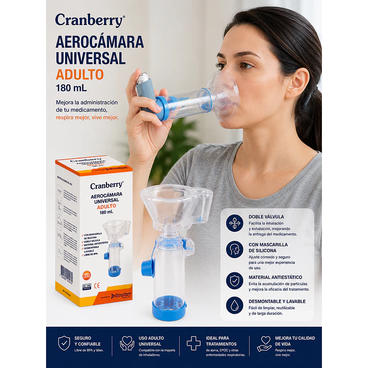 Aerocamara Adulto Doble Válvula 180ml Cranberry 6