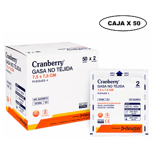 Gasa Estéril No Tejida Tamaño 7,5x7,5cm Caja x50 Sobres 