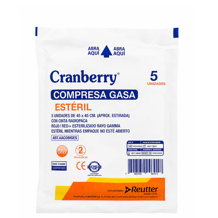 Compresa Gasa Estéril 45x45 (5 Unidades) 3