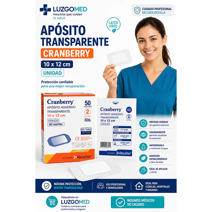 Aposito Transparente Cranberry 10x12 Pack x 25 5