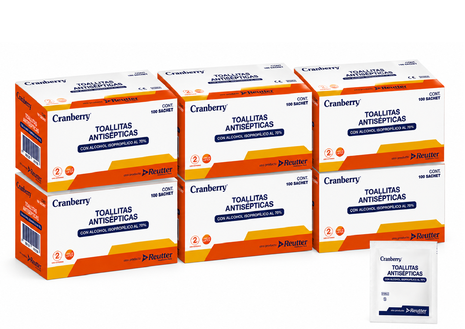 Toallitas Antisépticas Con Alcohol 70% Pack X6 Cajas