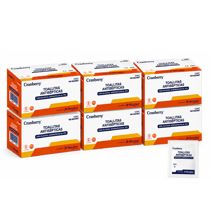 Toallitas Antisépticas Con Alcohol 70% Pack X6 Cajas  1