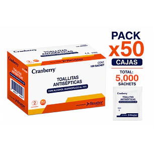 Toallitas Antisépticas Con Alcohol 70% Pack X50 Cajas