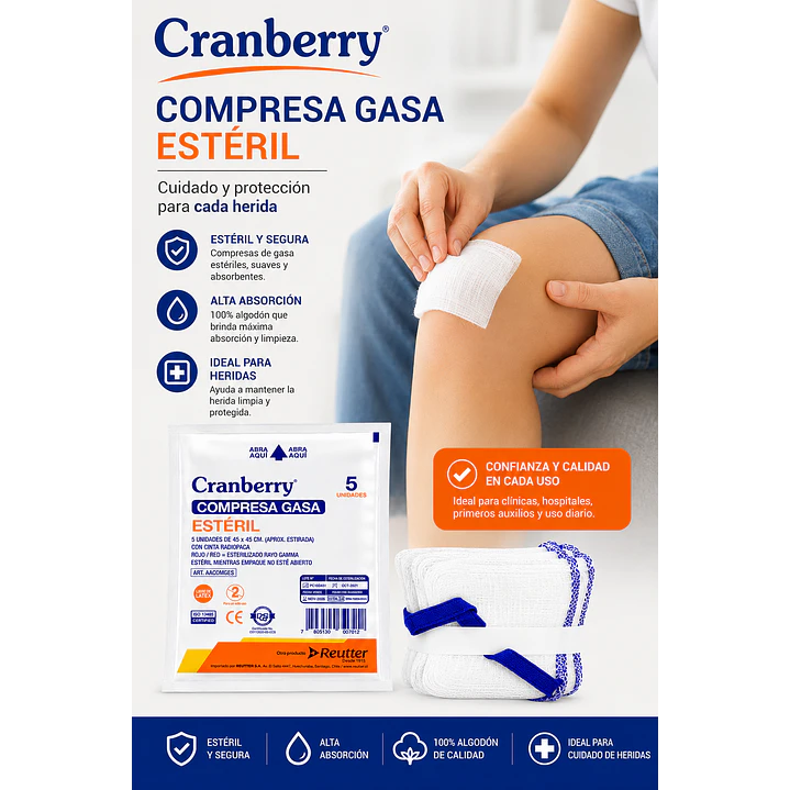 Compresa Gasa Estéril 45x45 (5 Unidades) 4