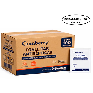 Toallitas Antisépticas Con Alcohol 70% Embalaje x100 Cajas 