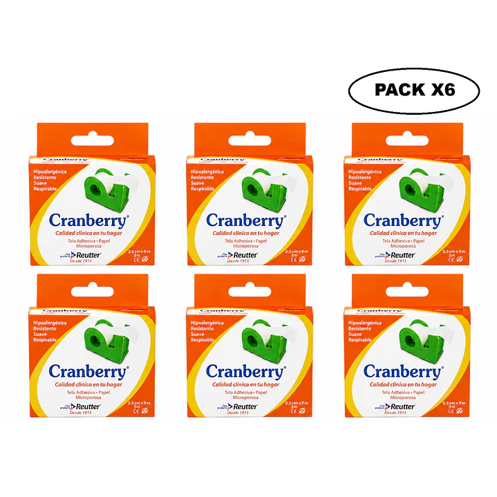Tela Adhesiva Papel Microporosa + Disp 2.5cmx9m Pack x 6 1