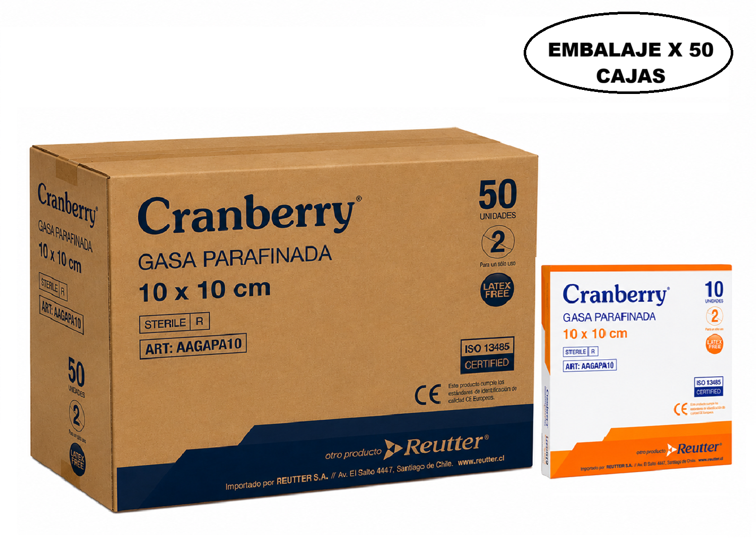 Gasa Parafinada 10x10cm Embalaje x 50 Cajas