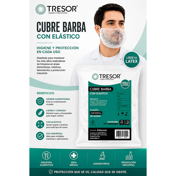 Cubre Barba Desechable 100 Unidades 5