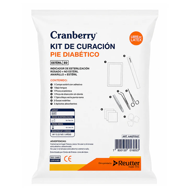 Kit De Curación Estéril Pie Diabetico Desechable Cranberry 1