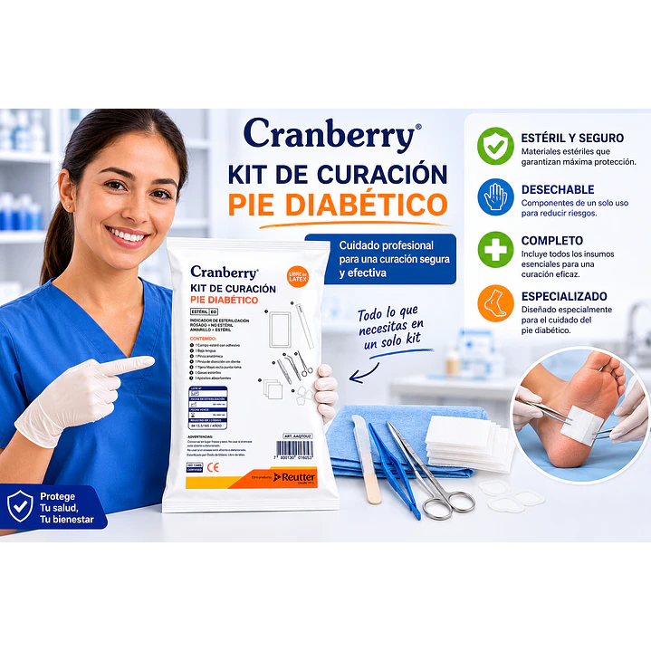 Kit De Curación Estéril Pie Diabetico Desechable Cranberry 3