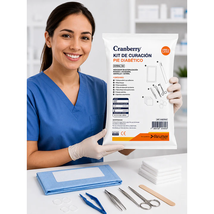 Kit De Curación Estéril Pie Diabetico Desechable Cranberry 5