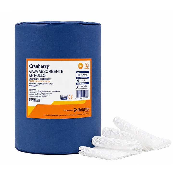 Rollo de Gasa Cranberry 100 Yardas 20x24 1