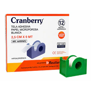 Tela Adhesiva Papel Microporosa + Disp 2.5cmx9m Cajax12