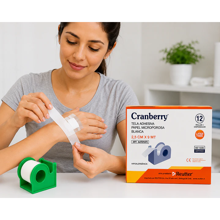 Tela Adhesiva Papel Microporosa + Disp 2.5cmx9m Cajax12 4