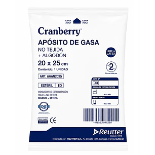 Aposito Gasa No Tejida + Algodon 20x25 Cranberry Bolsa X10