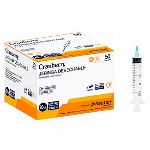 Jeringa Desechable Luer Lock 20ml 21g X 1 1/2 Caja X50 