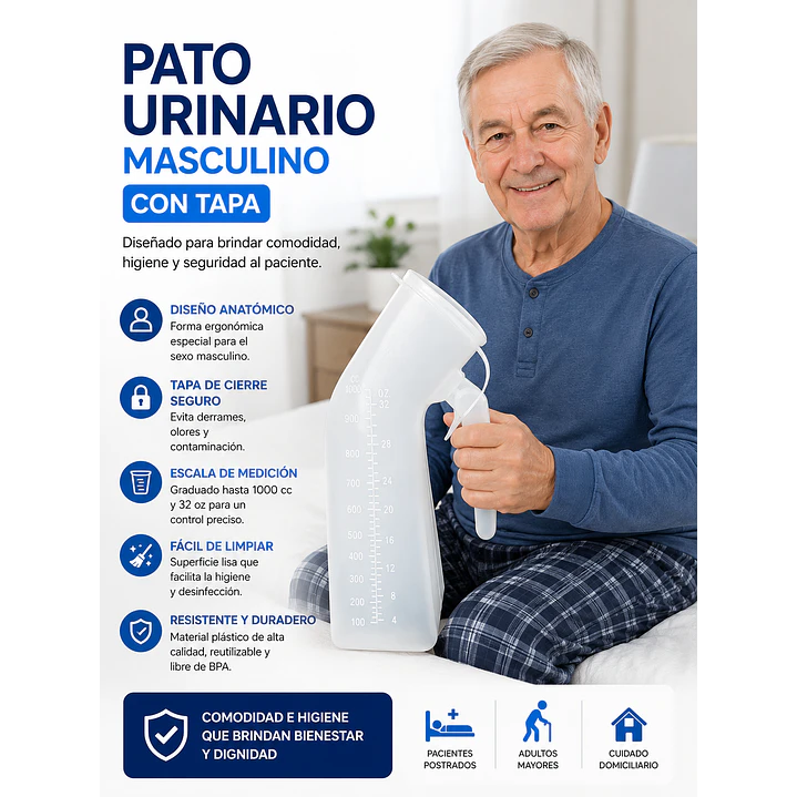 Pato Urinario Masculino Con Tapa 5