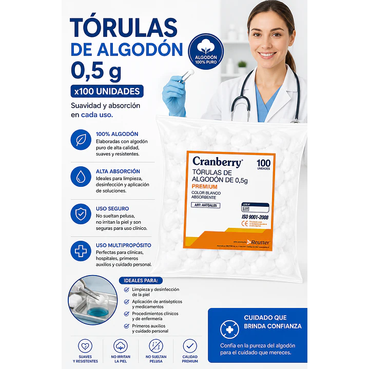 Torulas De Algodon 0.5g X100 3