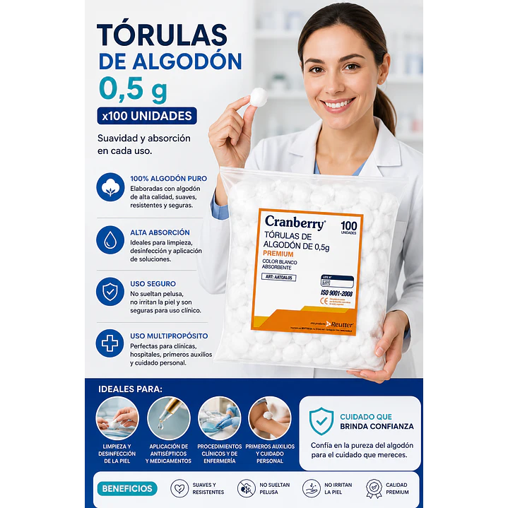 Torulas De Algodon 0.5g X100 5