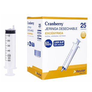 Jeringa Excéntrica 60ml Luer Slip Sin Aguja Caja 25 Un Capacidad En Volumen 60 Ml