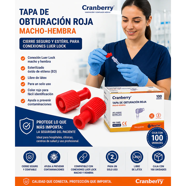 Tapa Obturacion Roja Macho-hembra Cranberry Cajax100 4