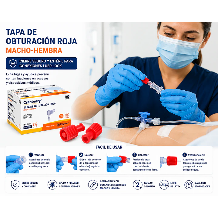 Tapa Obturacion Roja Macho-hembra Cranberry Cajax100 6